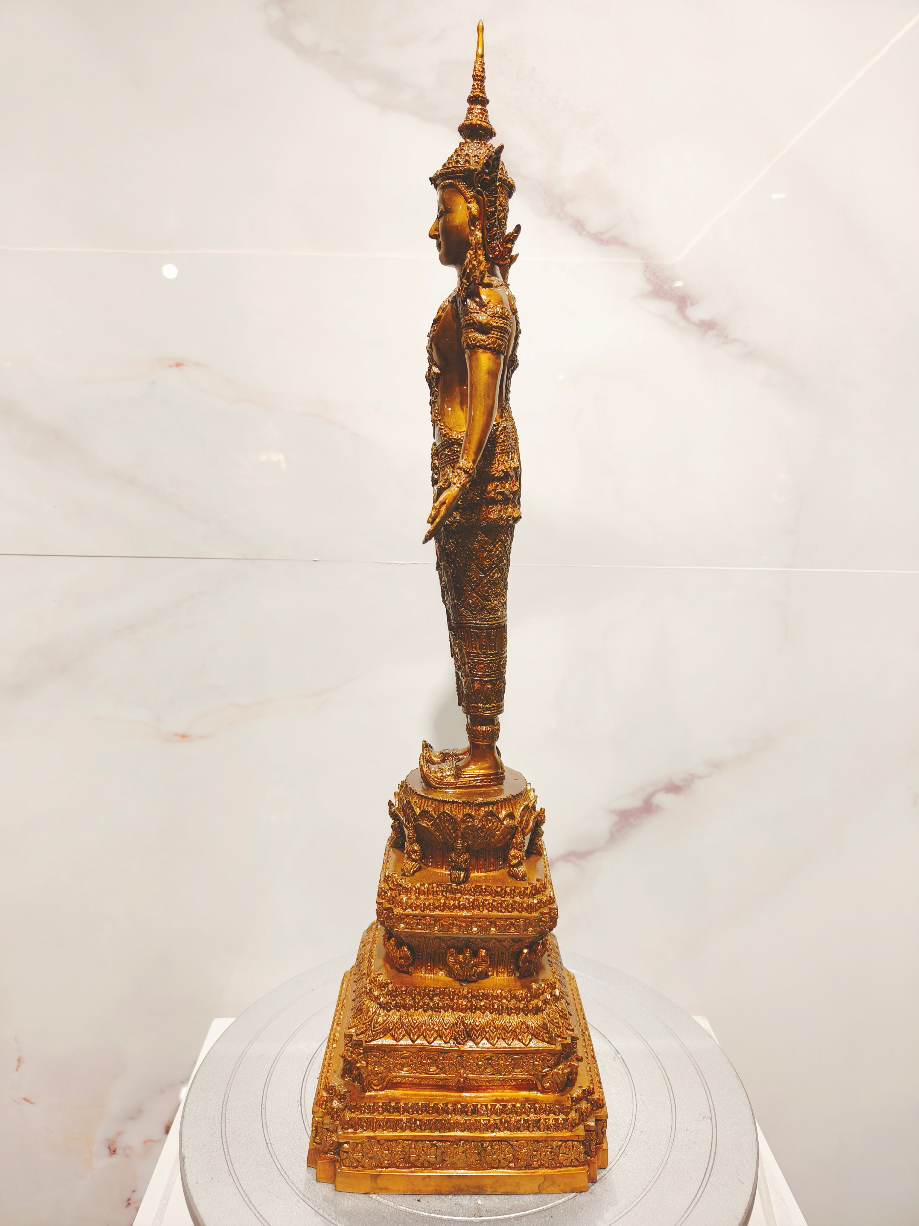 รูปหล่อพระพุทธรูปปางเปิดโลกทรงเครื่องจักพรรดิ์ หน้าตัก 5 นิ้ว วัดอรุณราชวรารามราชวรมหาวิหาร ปี พ.ศ.2539