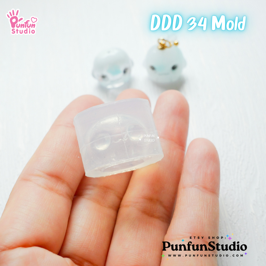 แม่พิมพ์ 3 มิติ ขนาดเล็ก DDD 34 ผีน้อย / Boo Ghost Mold / Halloween Mold / Clear UV Resin Mold / แม่พิมพ์ 3มิติ