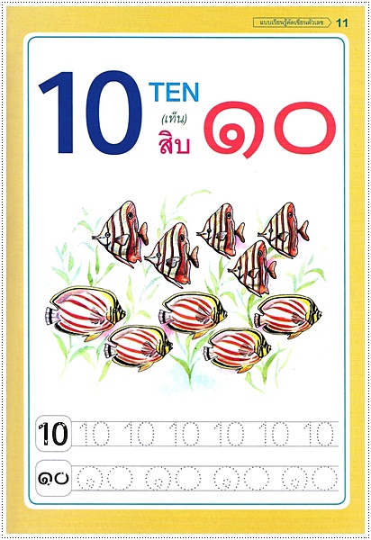 แบบเรียนรู้คัดเขียน ตัวเลข