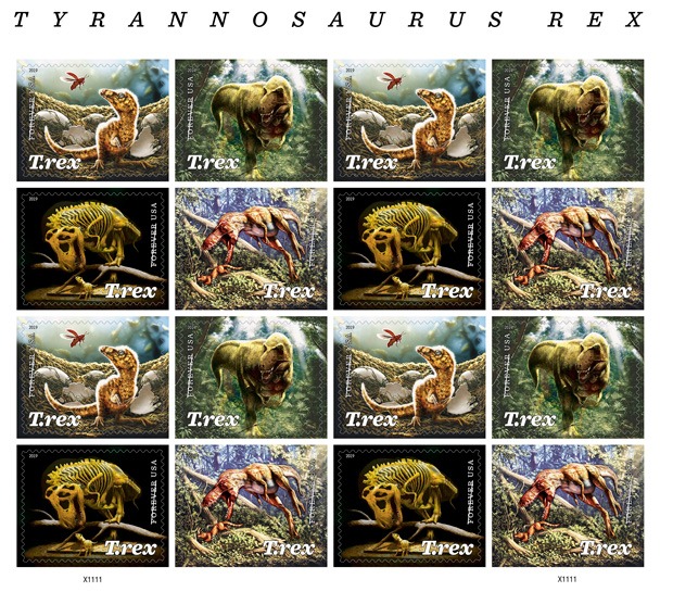 USA Stamp, 2019 Tyrannosaurus Rex Multiple Stamps Sheet