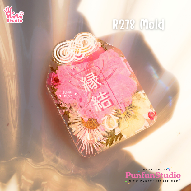 R278 Omamori with Bow Mold / Thickness 10+2 mm/ Silicone Mold / Epoxy Resin Mold