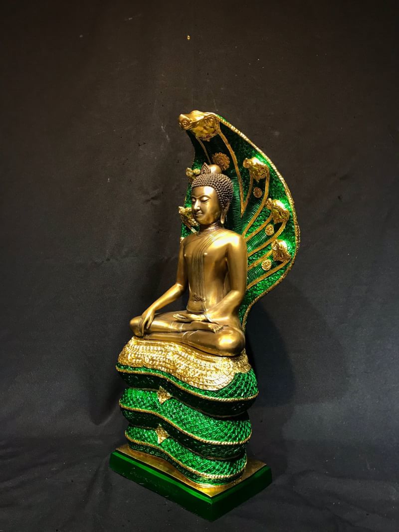 พระพุทธรูป พระพุทธนาคปรกศรีวิชัย หน้าตัก9"(2ถอด) วัดเวียง อำเภอไชยา จังหวัด สุราษฎร์ธานี ปี พ.ศ. 2525
