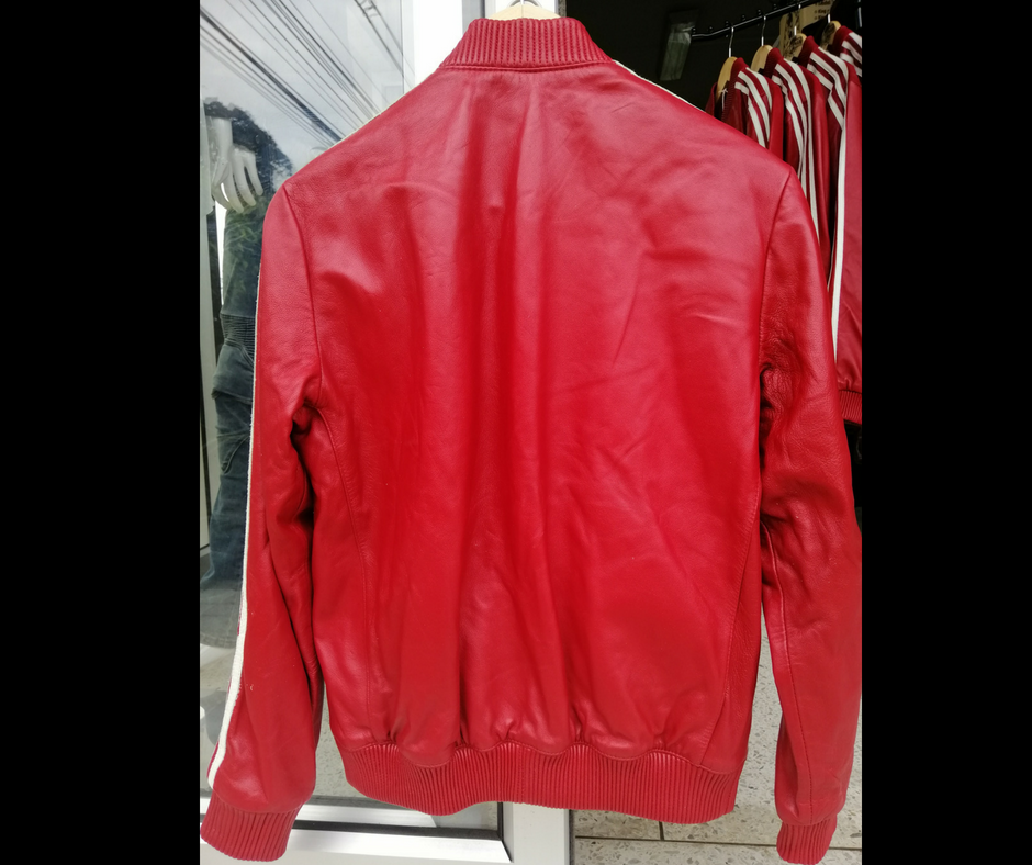 เสื้อหนังแท้ Street boy สีแดง (กรุณาสอบถามไซส์ก่อนสั่งซื้อ)