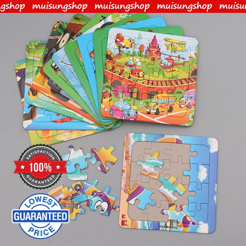 MUISUNGSHOP (1 แผ่น) จิ๊กซอกระดาษแบบ 12/16 ชิ้น สุดคุ้ม ของเล่นเสริมพัฒนาการ จิ๊กซอว์เสริมพัฒนาการสำหรับเด็ก