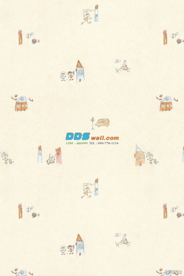 JCAN12-06 ลายการ์ตูน รูปบ้านน้อย สีเหลือง