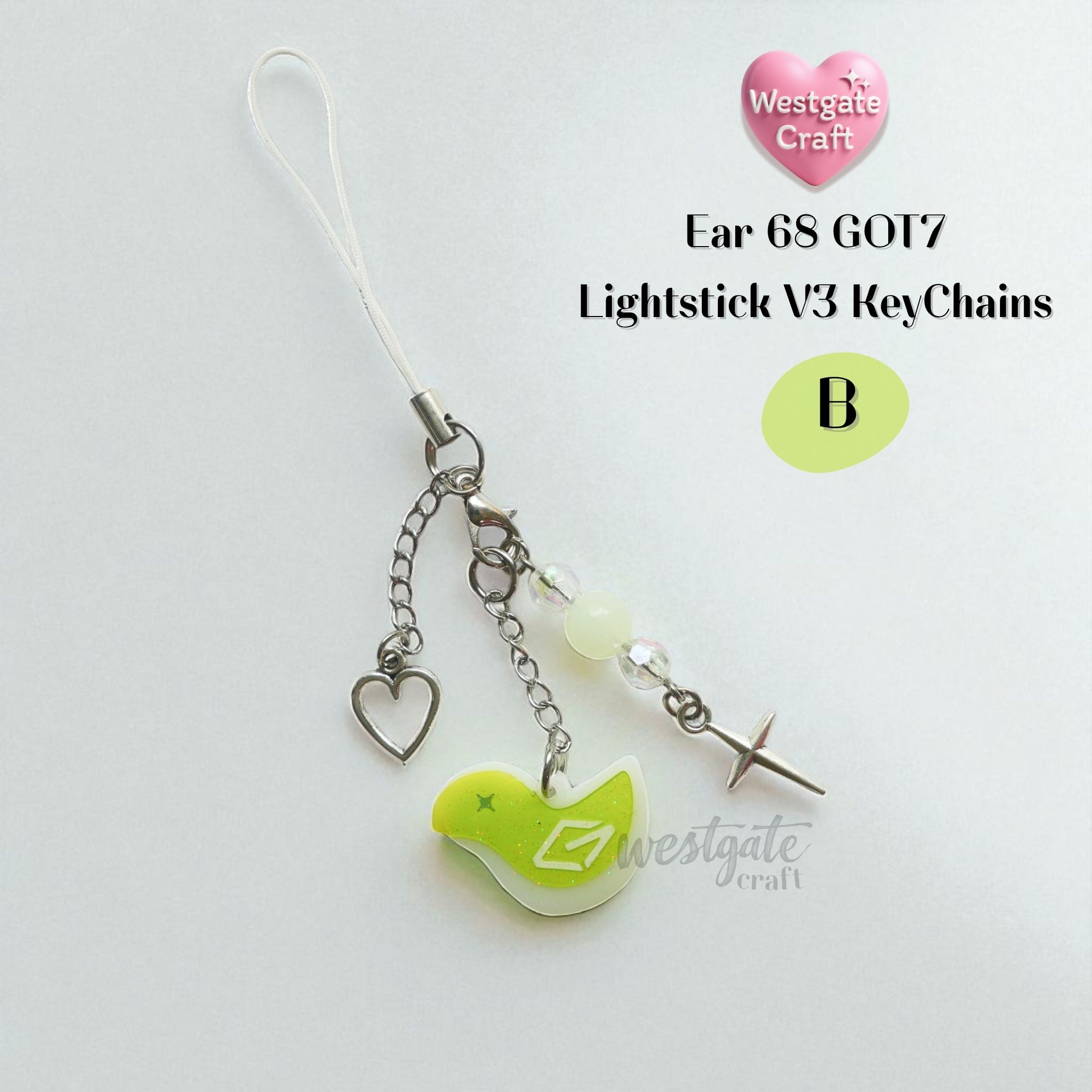 พวงกุญแจ Kpop Ear 67-38 Lightstick V3 / พวงกุญแจเรซิ่น Got / Handmade