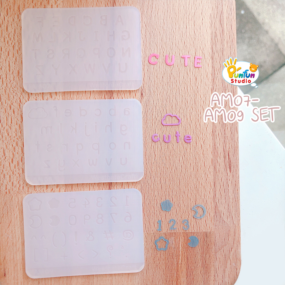 แม่พิมพ์ซิลิโคน AM07-AM09 ตัวอักษร พิมพ์ใหญ่ , พิมพ์เล็ก + ตัวเลข และสัญลักษณ์