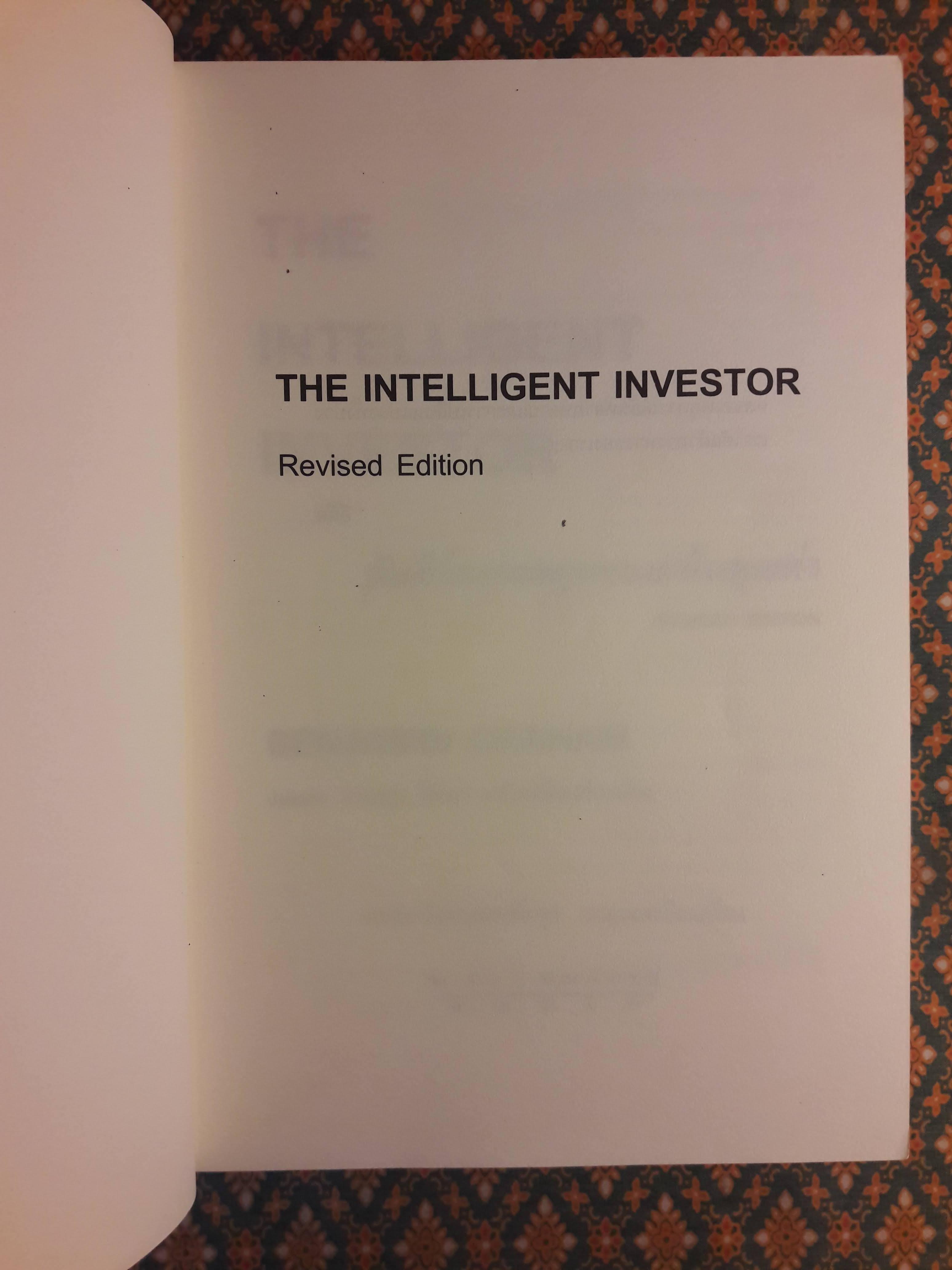 The Intelligent Investor คัมภีร์การลงทุนแบบเน้นคุณค่า