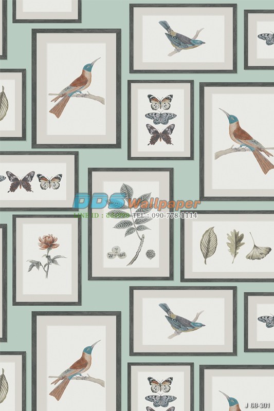 JPOP15-16 ลายกรอบรูป สีเขียว