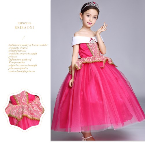 7C87 ชุดเด็ก ออโรร่า เจ้าหญิงออโรร่า เจ้าหญิงนิทรา Aurora Princess Sleeping Beauty Costume