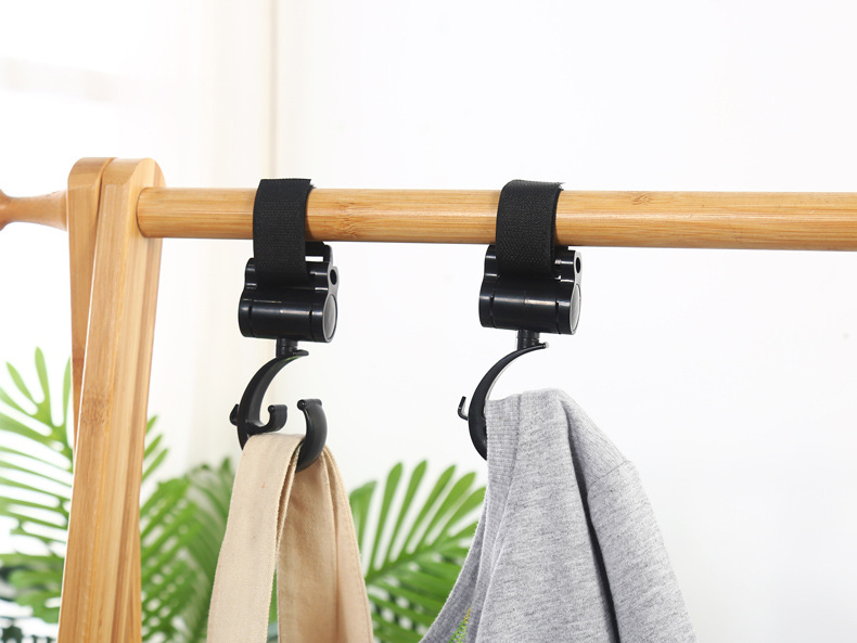 Muisungshop (2 ชิ้น) ตะขอแขวนสัมภาระติดรถเข็นเด็ก ที่แขวนของอเนกประสงค์สำหรับรถเข็นเด็ก Stroller Hook ที่แขวนของแบบหมุนได้