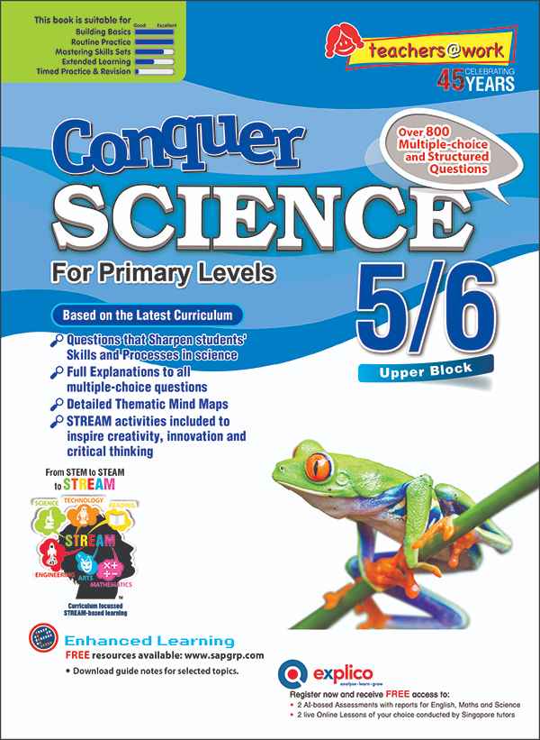 แบบฝึกหัดวิทยาศาสตร์ภาษาอังกฤษระดับป.5-6 Conquer SCIENCE For Primary Levels 5/6