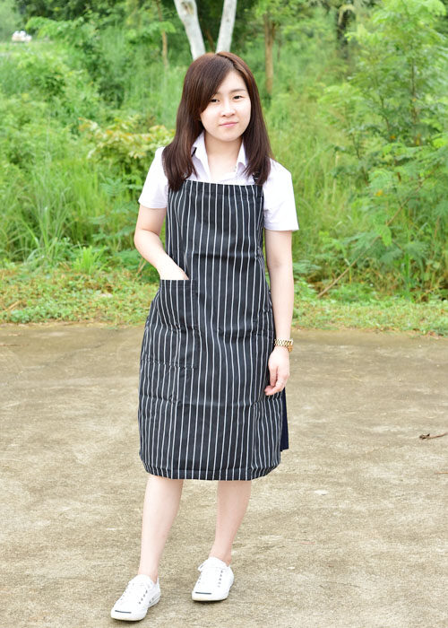 ผ้ากันเปื้อนลายริ้ว เต็มตัว