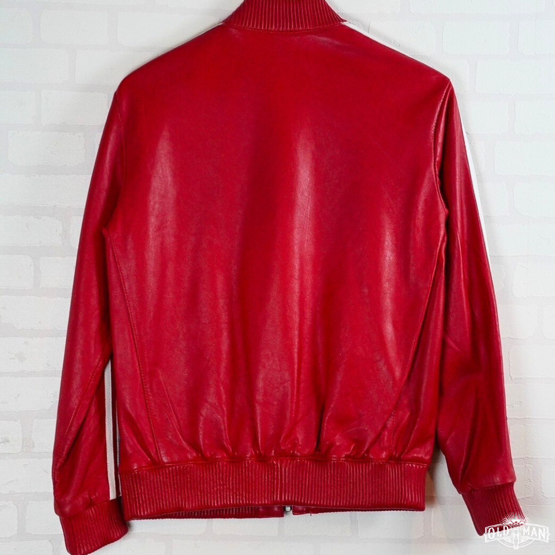 เสื้อหนังแท้ Street boy สีแดง (กรุณาสอบถามไซส์ก่อนสั่งซื้อ)