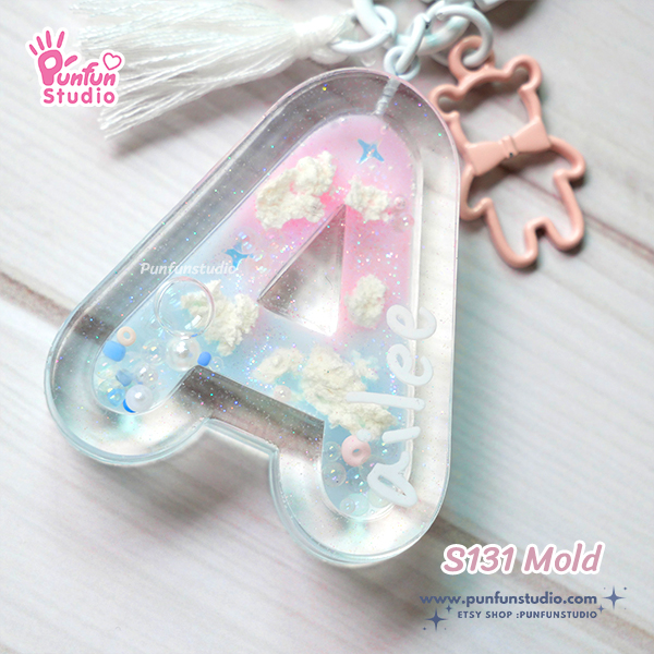 S131-156 Mold Set / Alphabet Shaker Mold / A-Z 26 pieces / Silicone Mold