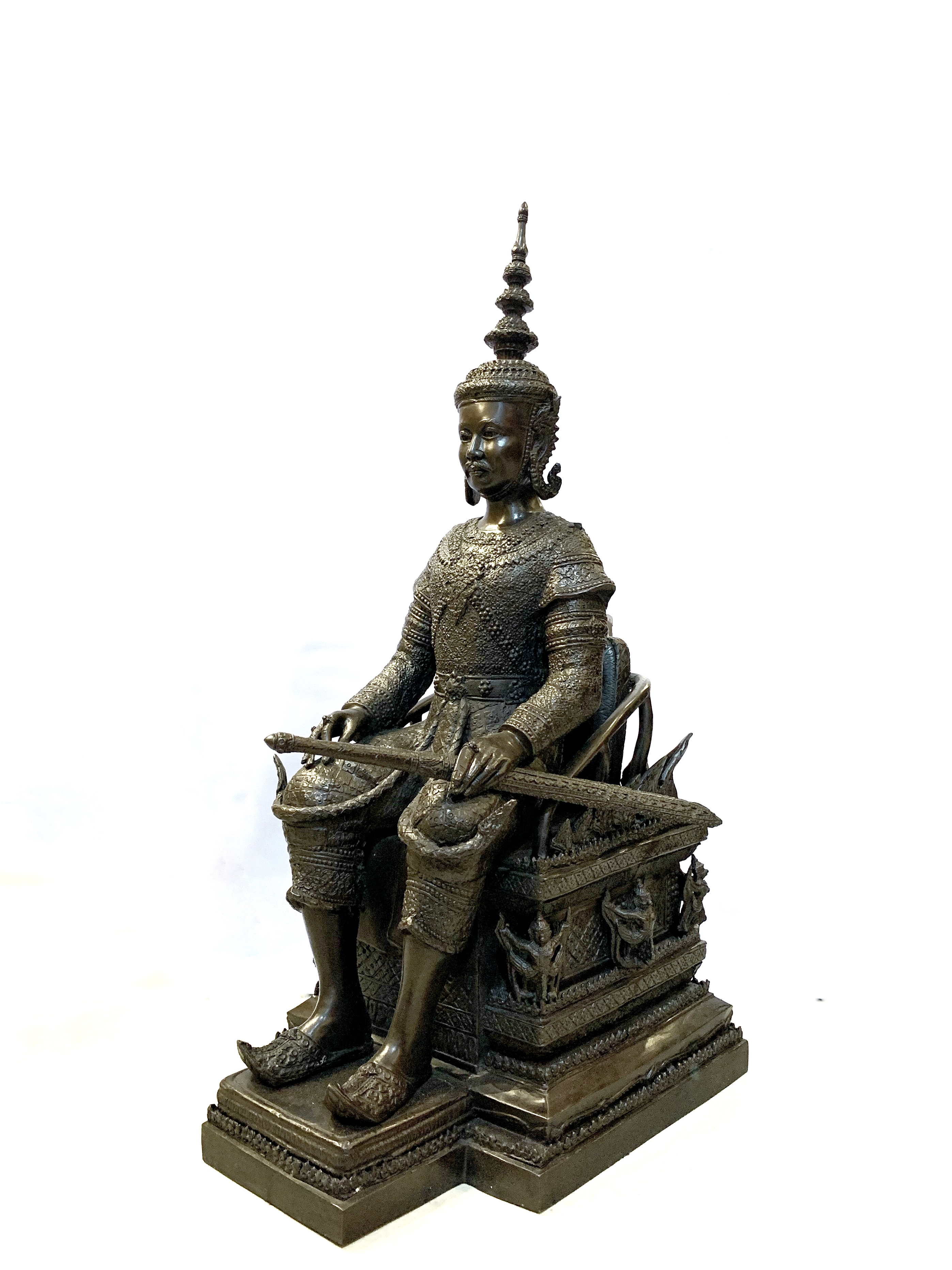 พระบรมรูปหล่อ รัชกาลที่ 5 ร.5 นั่งบัลลังก์ หน้าตัก 14"