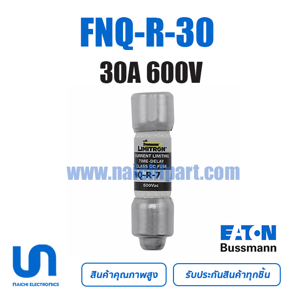 FNQ-R-30 Bussmann 30A 600VAC TIME DELAY 10.3 mm x 38.1 mm