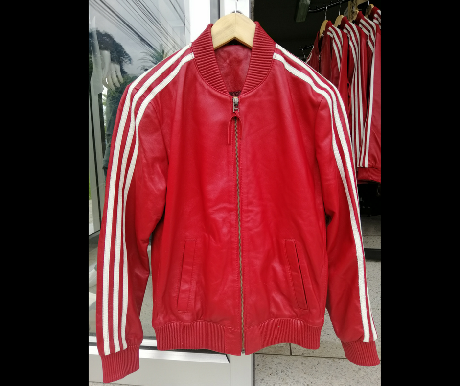 เสื้อหนังแท้ Street boy สีแดง (กรุณาสอบถามไซส์ก่อนสั่งซื้อ)