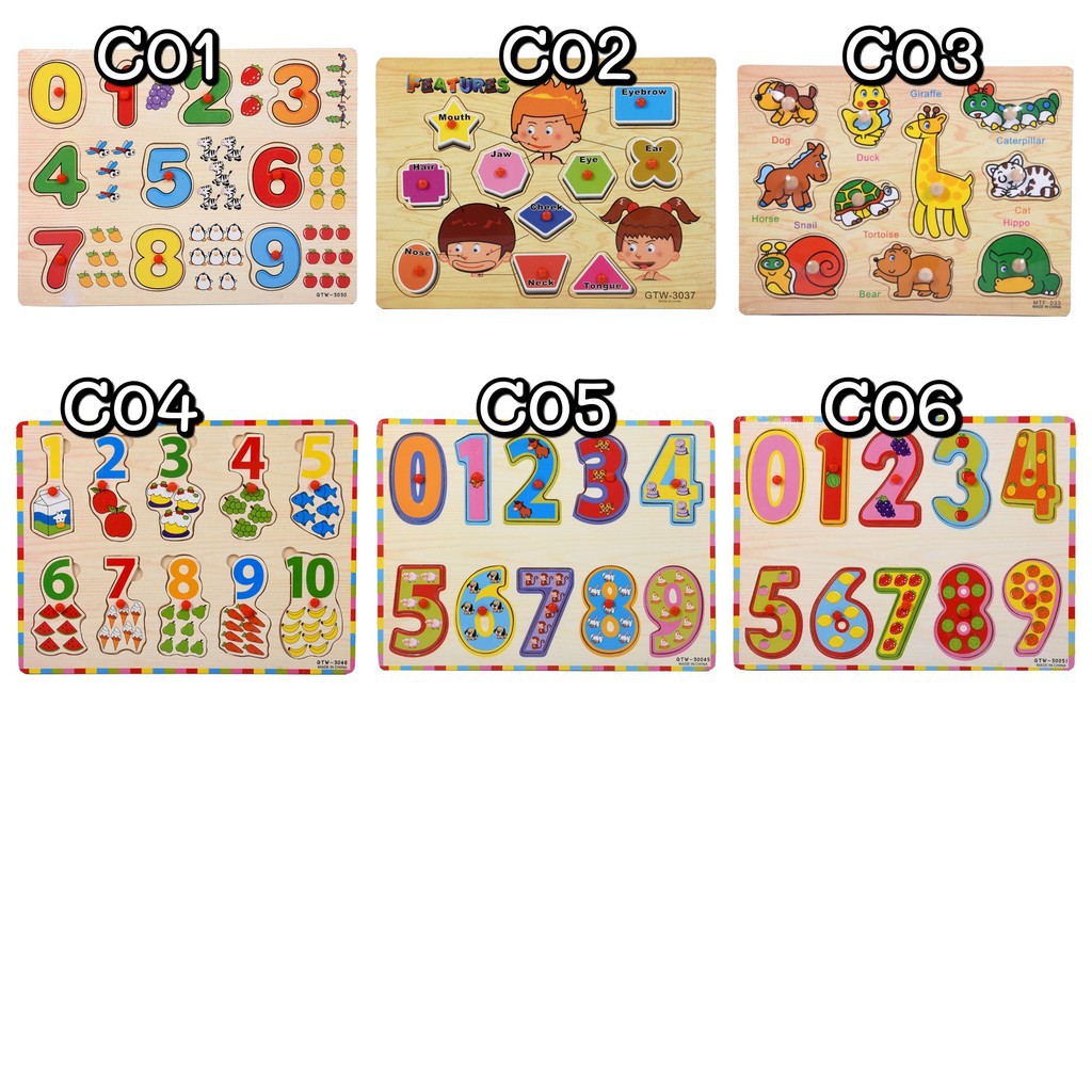 MUISUNGSHOP ของเล่นจุกไม้ เสริมพัฒนาการเด็ก ของเล่นมอนเตสเซอรี่ ของเล่นไม้ ชุด ABC สัตว์ ตัวหนังสืออาหรับ