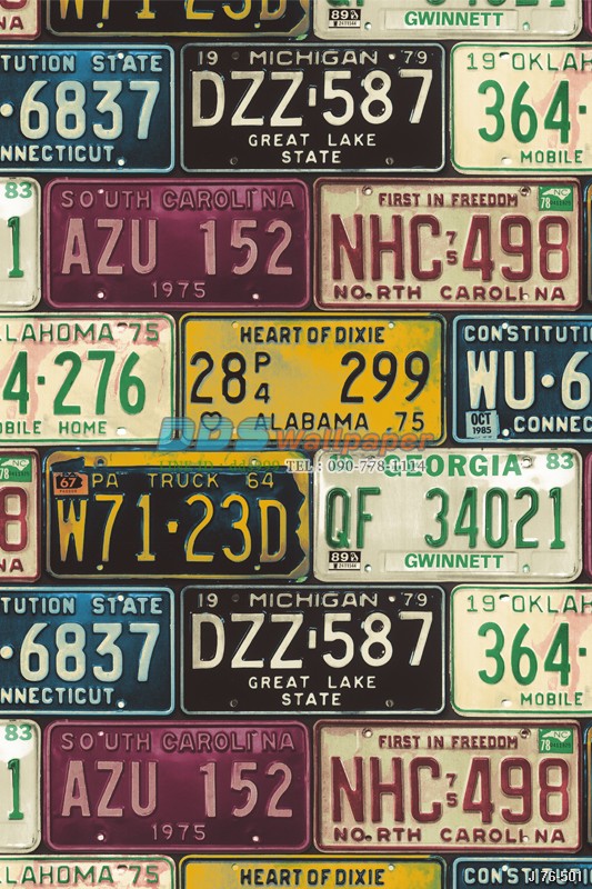 JPOP15-12 ลายป้ายทะเบียนรถคลาสสิค