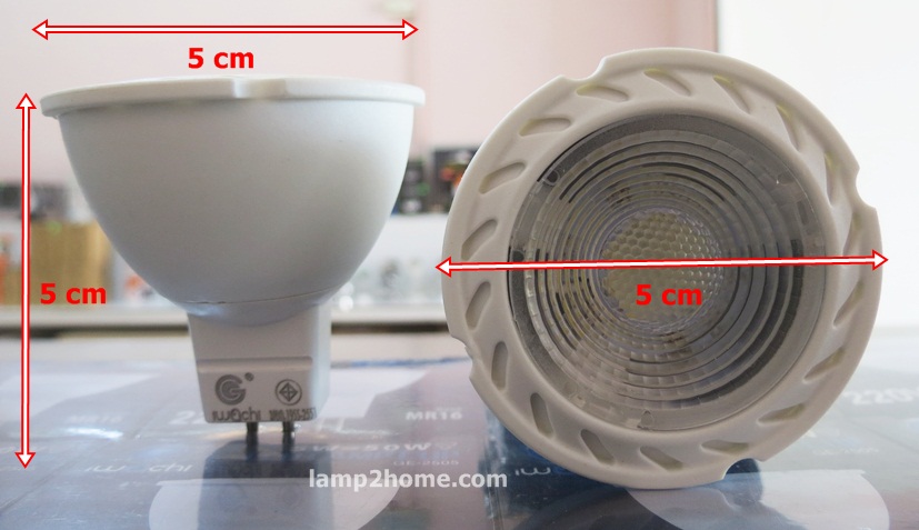 หลอดLED Hi-power ขั้ว MR16 (12v 5w) แสงขาว/แสงเหลือง