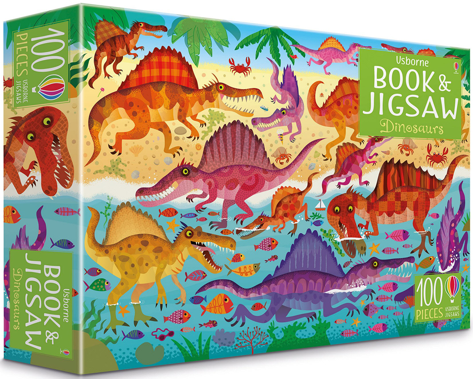 BOOK & JIGSAW: DINOSAURS (100 PCS)