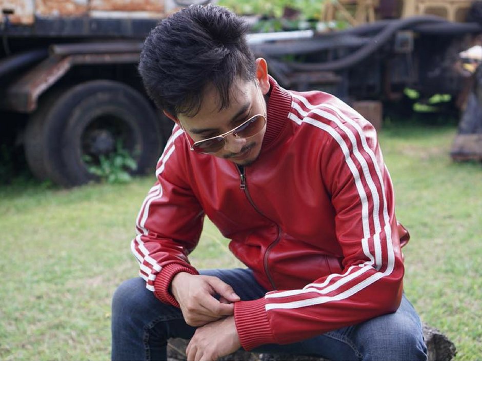 เสื้อหนังแท้ Street boy สีแดง (กรุณาสอบถามไซส์ก่อนสั่งซื้อ)