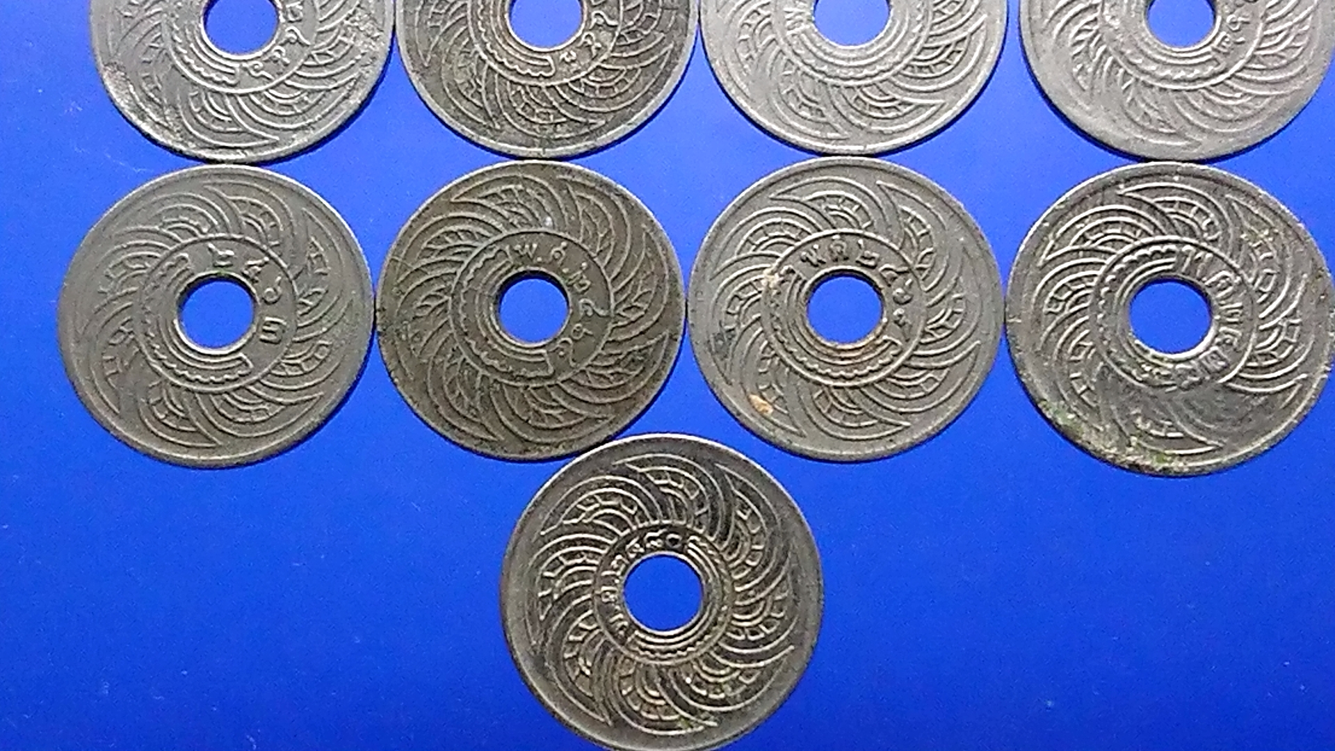 สตางค์รู เนื้อนิเกิล 5 สตางค์ ครบชุด(4 รศ 9 พศ) รวม 13 เหรียญ ผ่านใช้