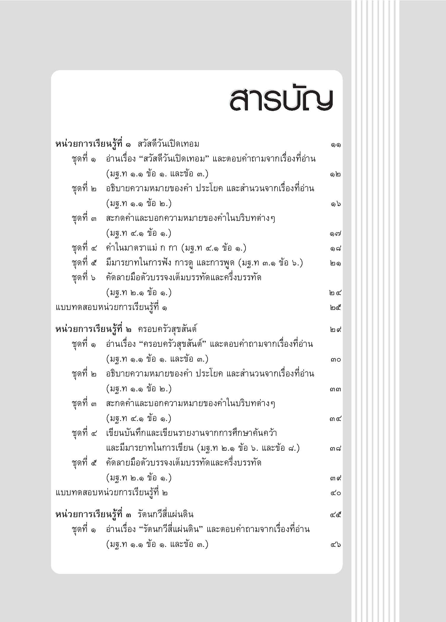 แบบประเมินผลตามตัวชี้วัด ภาษาไทย ป.4 (พ.ศ.2560)
