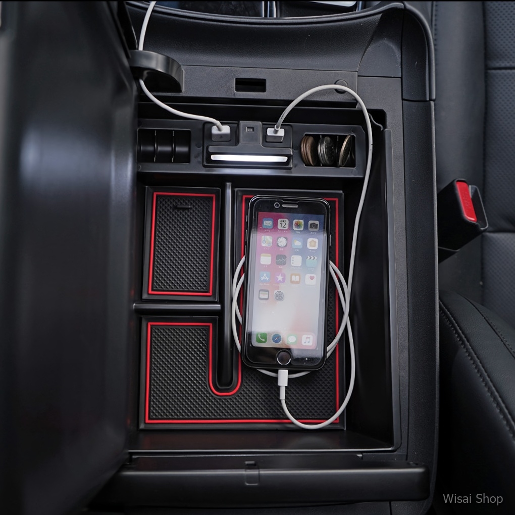 ถาดวางของพร้อม 2 USB Chargers QC 3.0 / 2.1A และไฟ LED เปิด/ปิด อัตโนมัติ สำหรับ ALPHARD / VELLFIRE AH30 YEAR 2015 - 2020 (STORRING TRAY WITH 2 USB CHARGERS QC 3.0/2.1A + LED SENSOR LIGHT FOR TOYOTA ALPHARD / VELLFIRE AH30 YEAR 2015 - 2020)