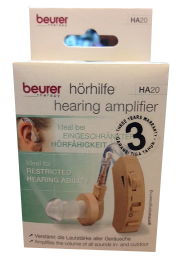 ขายเครื่องช่วยฟัง ยี่ห้อ Beurer รุ่น HA20 ผลิตภัณฑ์ประเทศเยอรมัน รับประกันสินค้า 3 ปี พร้อมกล่องเก็บอุปกรณ์