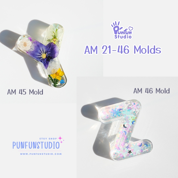 แม่พิมพ์ตัวอักษร AM 21-46 A-Z Alphabet Molds / สูง 3.7-3.9 cm / หนา 10 mm