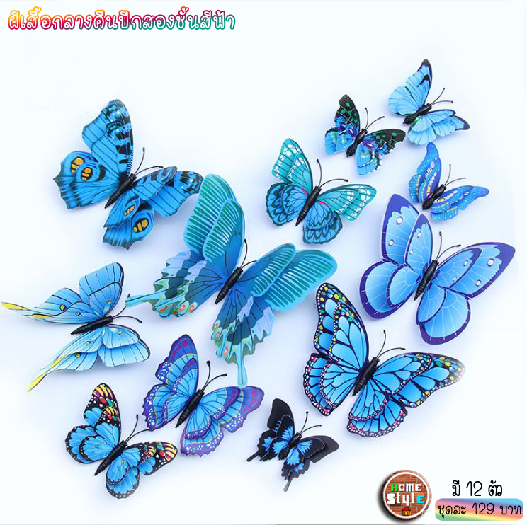 ชุดผีเสื้อ 3 มิติ ปีก2ชั้น ติดผนัง