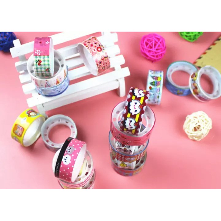 MUISUNGSHOP (10 ชิ้น) วาชิเทปลายการ์ตูน สำหรับตกแต่ง เทปตกแต่ง เทปวาชิ เทปการ์ตูน เทปน่ารัก สติ๊กเกอร์ตกแต่ง