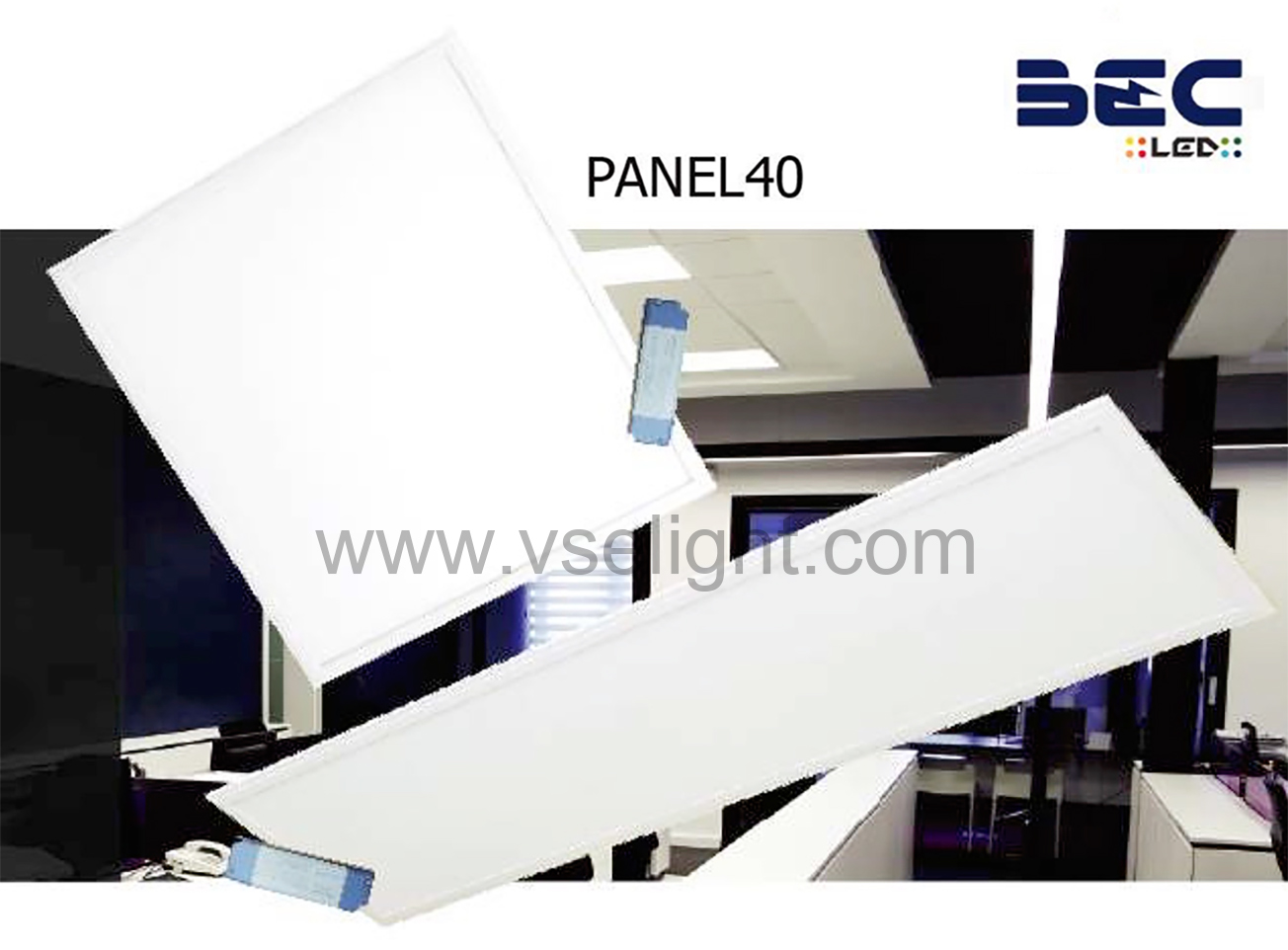 โคมไฟฝังฝ้า Panel LED BEC รุ่น Panel 40 ขนาด 60x60 และ 30x120 cm