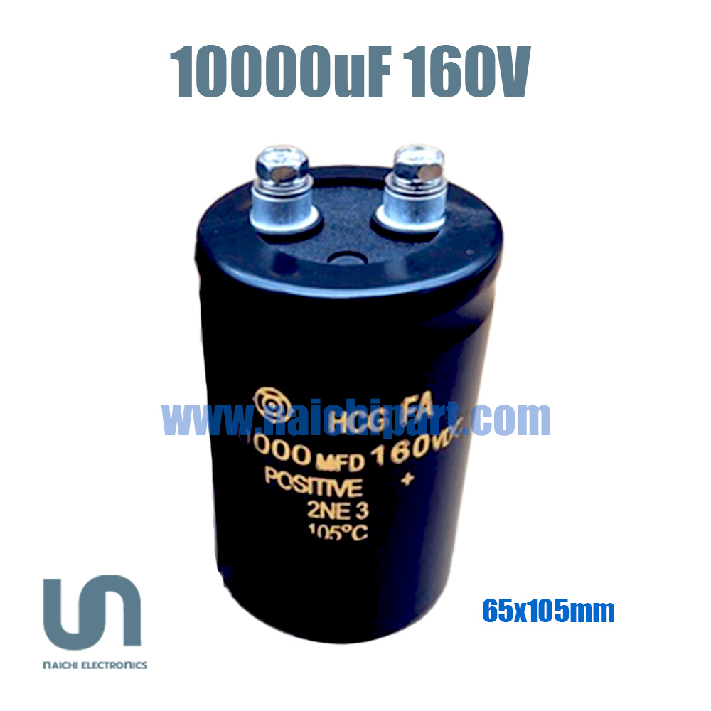 คาปาซิเตอร์ 10000uF 160Vdc แบบหัวน็อต ขนาด 65x105mm
