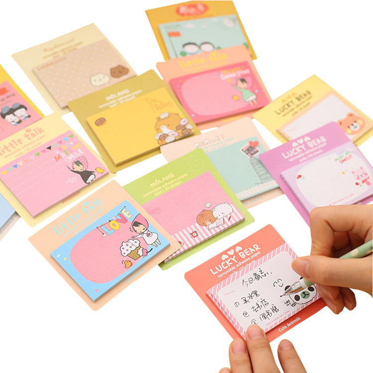 MUISUNGSHOPกระดาษโน๊ตมีกาว Post-it โพสอิท การ์ตูน สไตล์เกาหลี คละลาย
