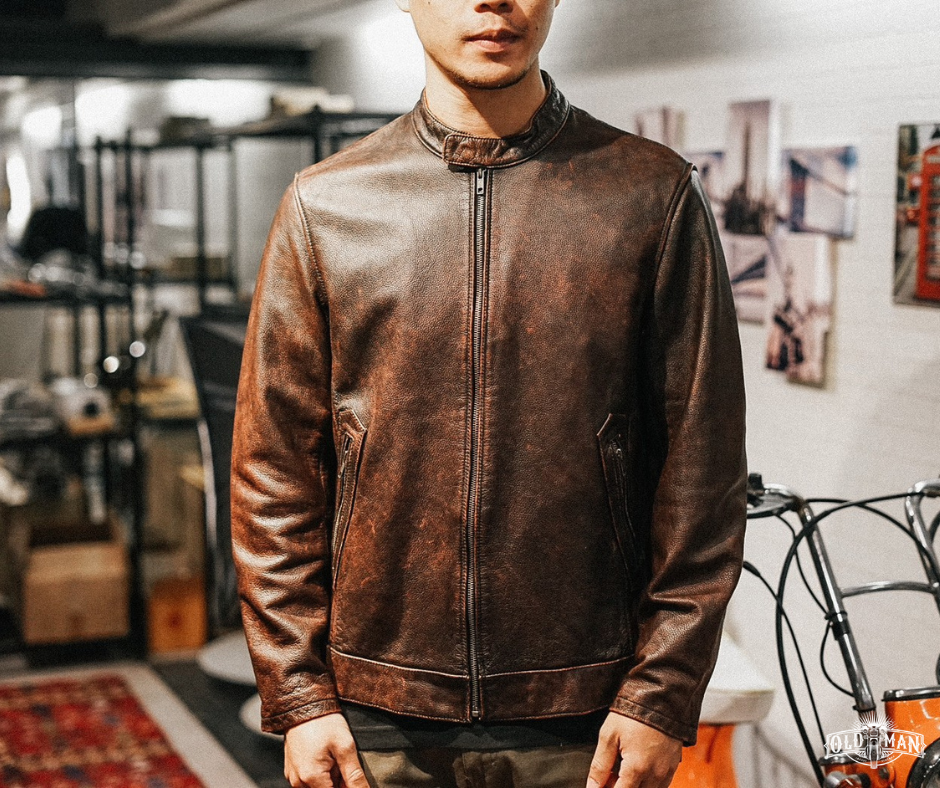 เสื้อหนังแท้ Night Road (น้ำตาล) (กรุณาสอบถามไซส์ก่อนสั่งซื้อ)