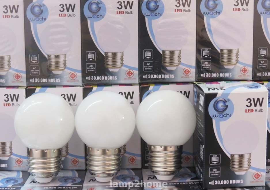 หลอดปิงปอง LED (3w) แสงเหลืองนวล
