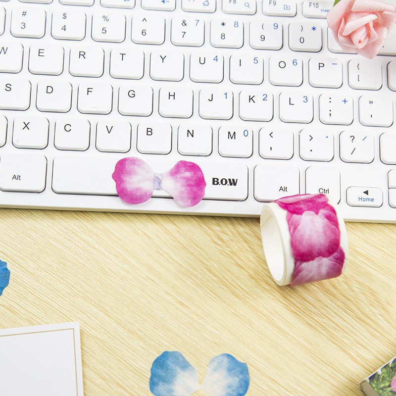 MUISUNGSHOP Washitape เทปลายดอกไม้ ตกแต่งการ์ด เทปการ์ตูน สำหรับตกแต่ง DIY มาส์กกิ้งเทป