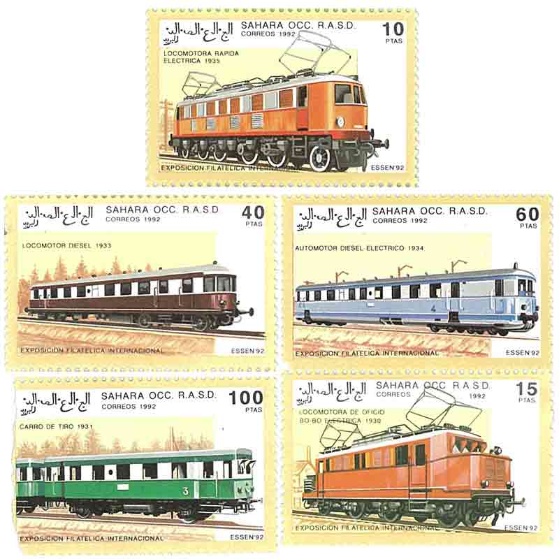 Sahara Stamp, 1992 Train, Locomotive, Transportation