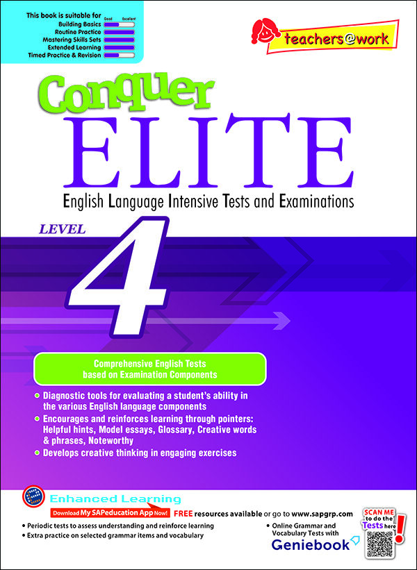 แบบทดสอบภาษาอังกฤษระดับประถมศึกษา 4 Conquer ELITE (English Language Intensive Tests and Examinations) Level 4