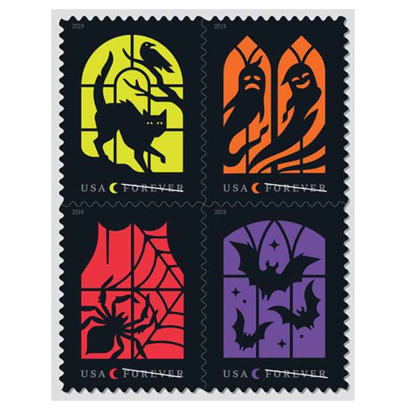 USA Stamp, 2019 Spooky Silhouettes