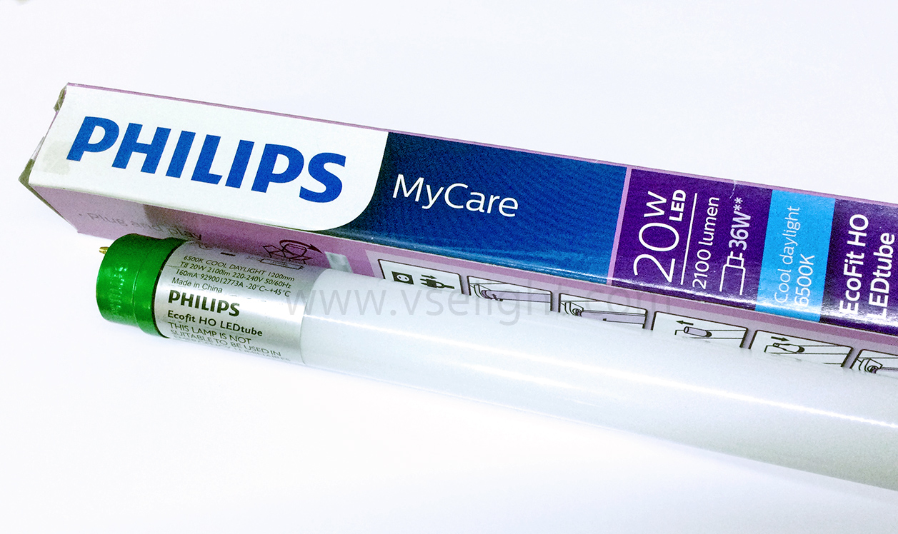 หลอดนีออน LED Tube 10W 20W Ecofit My care HO 865 Philips ขั้วเขียวสว่างพิเศษ