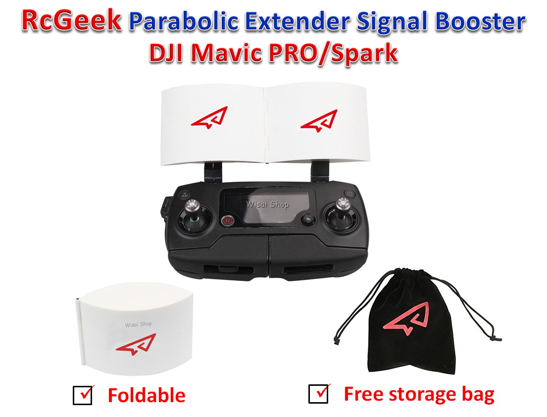 RcGeek ตัวขยายสัญญาณรีโมท Antenna Signal Range Extender/Booster สำหรับ DJI Mavic Pro/Spark - สีขาว