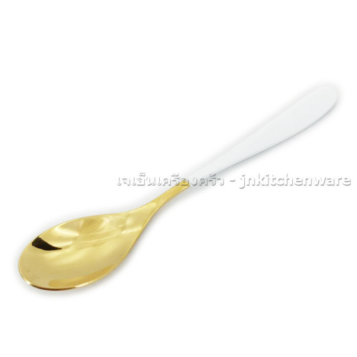 ช้อนขนมหวาน ทองปลายขาว/ดำ SK921