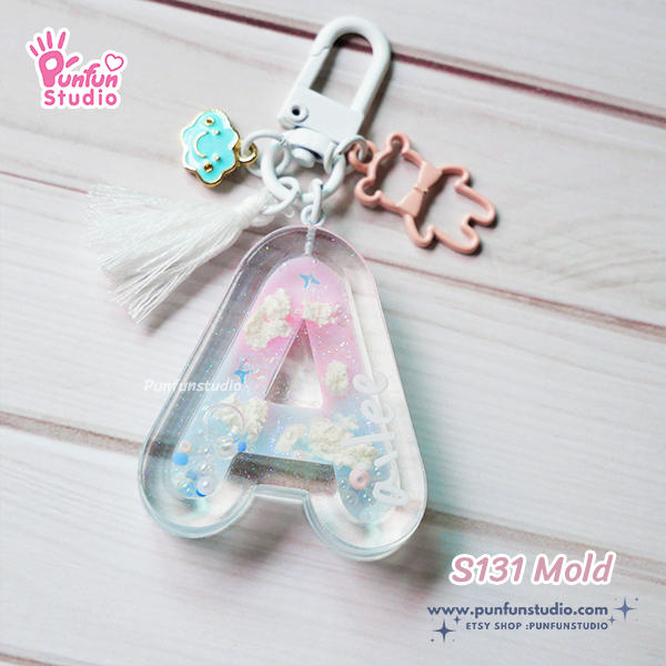 S131-156 Mold Set / Alphabet Shaker Mold / A-Z 26 pieces / Silicone Mold