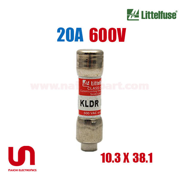 (Pre Order) Littelfuse , KLDR 20A , 20A 600V , 10.3 x 38.1mm, Slo-Blo