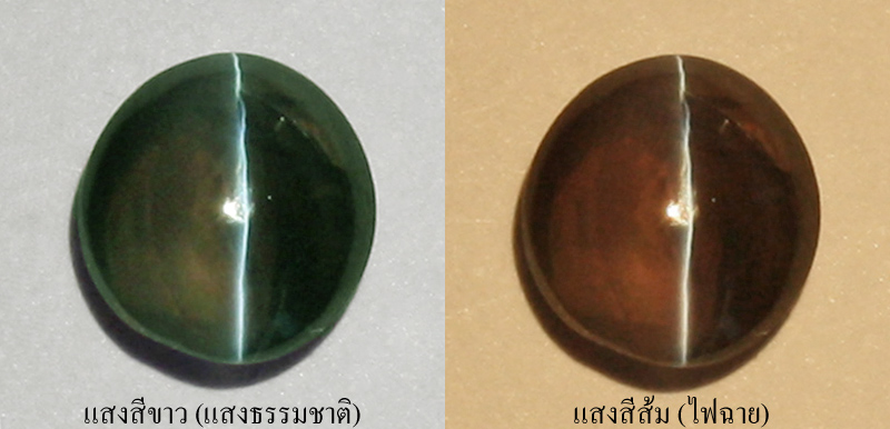 **ขายแล้ว**อเล็กซานไดรท์ตาแมว (Alexandrite Cat's eye) 0.72 กะรัต ตาแมวเจ้าสามสี หายากมาก