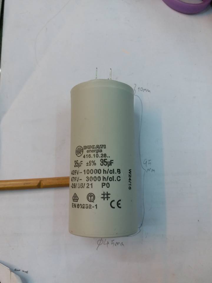 C35UF450VACรุ่นหางปลาเสียบราคาตัวล่ะรุ่นCBB60ขนาดเส้นผ่านศูนย์กลาง45มม.สูง95มม(45x95MM)คาปาซิสเตอร์ทรงกระบอกพลาสติกสีขาวแบบชนิดมีสายไฟโวลท์450VAC(450VAC,CAPASITER450VACคอนโวลท์เอซีCONDENSER450VACราคาตัวล่ะยี่ห้อDUCATIราคาตัวล่ะ